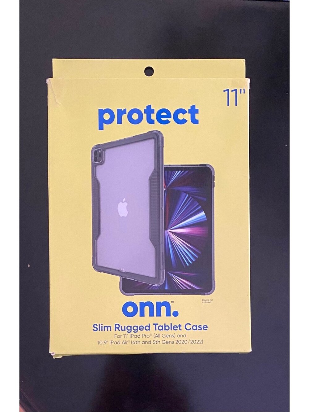 Onn Slim Rugged Tablet Case for iPad Pro 11” and iPad Air 10.9” Gray/Clear